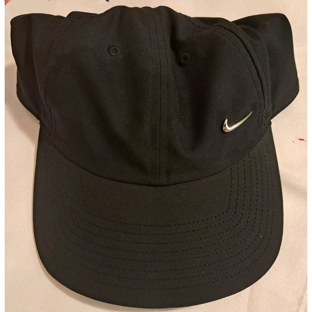 Nike Hetitage 86 Slideback Hat Black One Size Swoosh Adjustable Solid